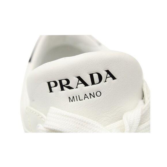 Prada Downtown Perforated Sneakers in White Leather - Picture 7 of 10